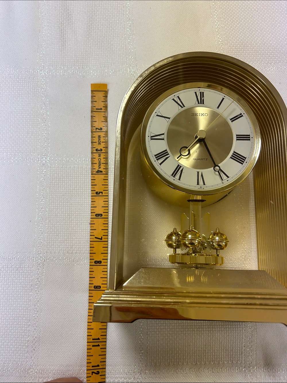 Seiko Gold Tone Arch Mantel Clock image 5